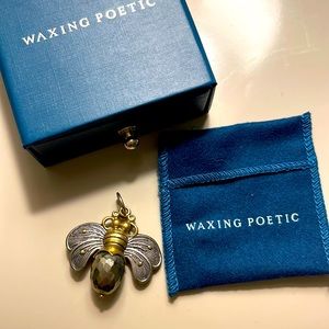 Waxing Poetic “Bee Brave” pyrite/sterling/brass pendant